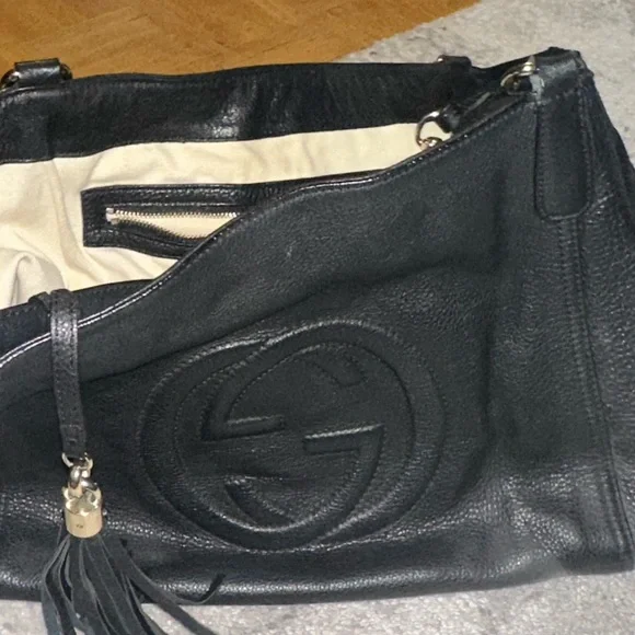 Black Leather Tote Bag - Picture 5 of 5